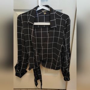 Revamped wrap front blouse